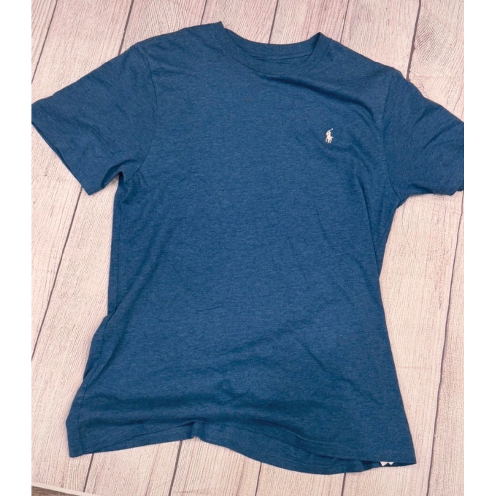 Polo Ralph Lauren Kids Blue Heather Short Sleeve Pony Logo T-Shirt Size 14 FLAW